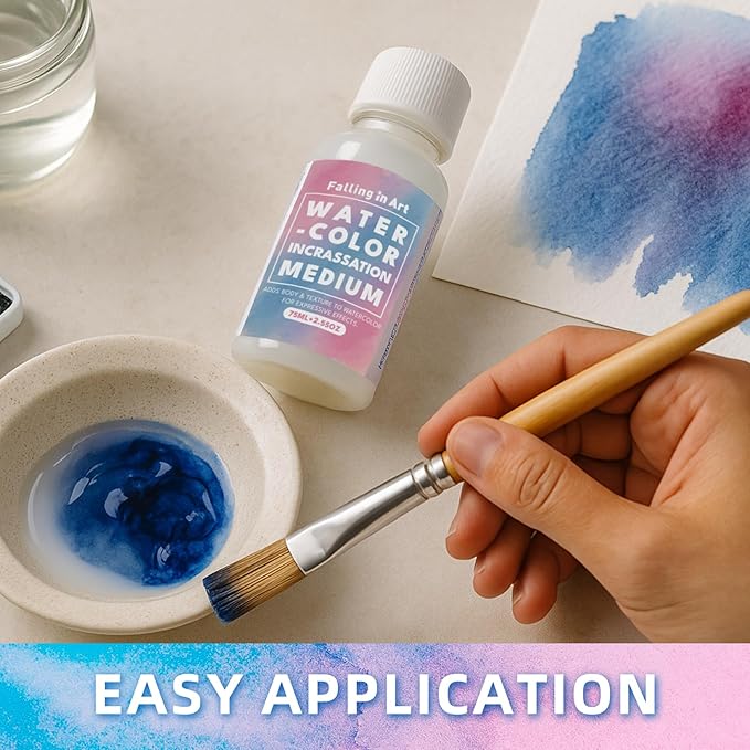 Falling in Art Professional Watercolor Texture Medium, Acid Free Thickening Medim for Impasto Effects, 2.5 Oz Bottle