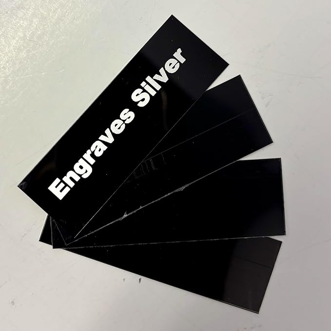 Blank Metal Plates for Laser Engraving - 4 Pack | Aluminum Sheets 0.020" Thick | CO2, Diode, Fiber Laser Compatible | Multiple Sizes & Colors (Black (engraves silver), 2x6.25 inch)