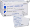Henry Schein Large Alcohol Prep Pads (200/Box) - 70% Isopropyl Alcohol Wipes, Individually Wrapped - 2 ply, Textured - Skin Prep Alcohols Swabs - Sterile Pads