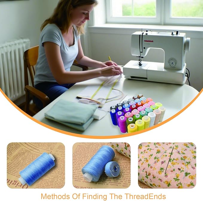 72Pcs Bobbins Sewing Threads Kit, 36 Colors Spools 360Yards per Polyester Thread, 36 Colors Prewound Bobbin with Case for Hand Machine Sewing