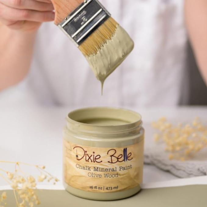 Dixie Belle Paint Company Chalk Finish Furniture Paint – Olive Wood (1 Gallon / 128oz) – Matte Chic Chalk Mineral DIY Furniture Paint