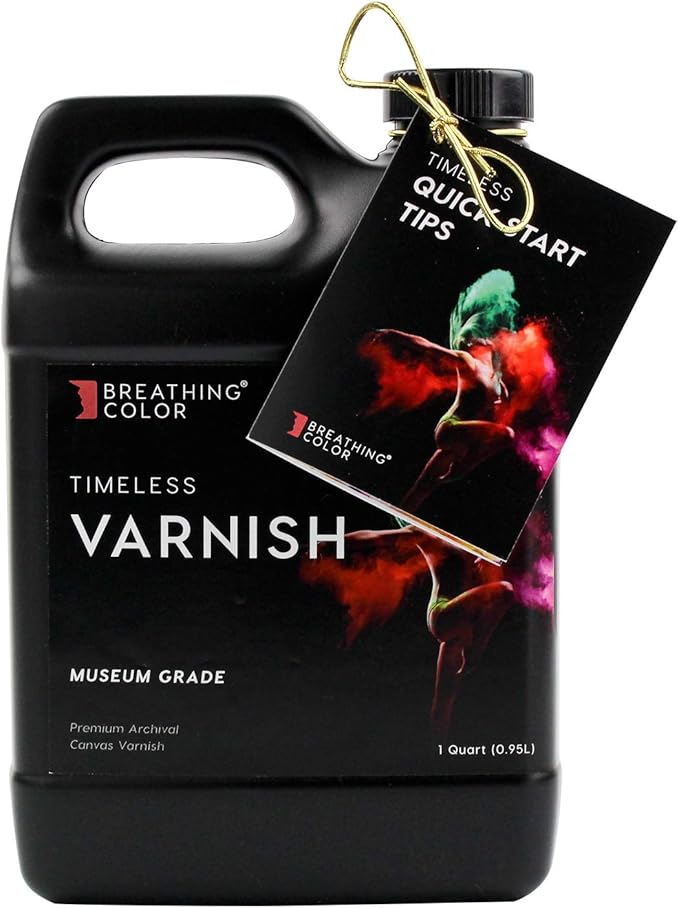 Breathing Color Timeless Archival Print Varnish - 1 Quart, Matte Finish, Professional Quality Canvas Coating, Water Based UV Protection, No Glare Finish, 100+ Years Certified Archival