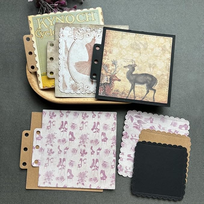 Square Lace Loose-Leaf Cutting Dies, Backgrounds Frame Die Cuts Metal Stencils Scrapbooking Tools DIY Craft Carbon Steel Embossing Template for Paper Card Making Album Arts Crafts Supplies