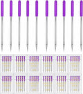 HONEYSEW 60 Pieces Sewing Machine Needles Universal Regular Point Machine Needles for Home Sewing Machine Compatible with Singer, Brother and Old Sewing Machine (Purple, Size 14-60PCS)