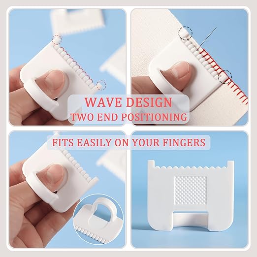 1 PCS Square 3mm Edge Lock Seam Guide, Mini Sewing Finger Ruler for Hand Sewing, DIY Sewing Kit Tool, Sewing Needle Gauge Measuring Guide, Square White