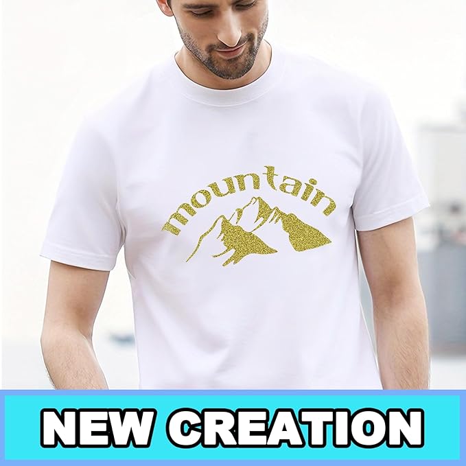 Gold Glitter Heat Transfer Vinyl 12Inch*6FT Glitter Iron on Vinyl for T Shirts Easy to Cut and Weed Compatible with All Cutter Machines HTV Vinyl Iron on for Cricut (Gold, 12Inch*6Ft)