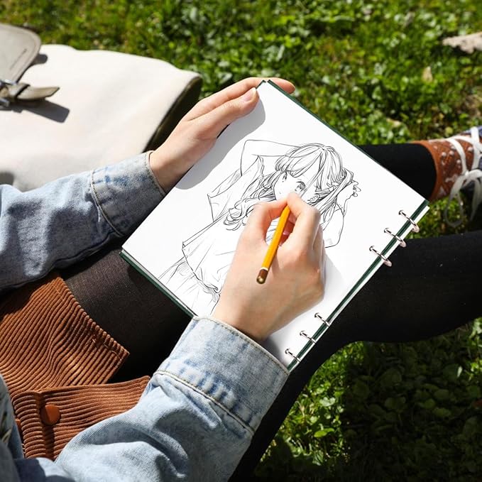 Lightwish Square Watercolor Journal,100% Cotton,300gsm/140lb,Acid-Free,20 Sheets Hot Press Watecolor Paper Sketchbook for Artists Adults Students,7.68 * 7.68 Inches(Dark Green)