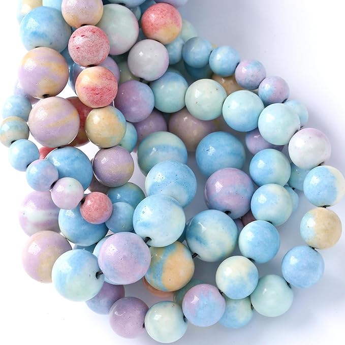 10mm 36pcs Natural Alxa Rainbow Stone Beads for Jewelry Making Energy Healing Power Stone Beads DIY Bracelet Necklace Accessories 15"