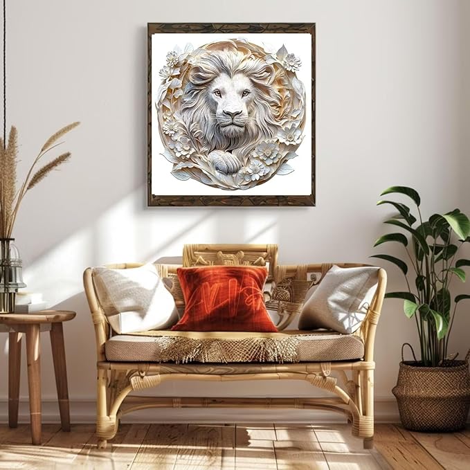 Wooden Puzzles Adults, 3D Paper Lion Wooden Puzzles 295 Pieces, Unique Animal Shaped Wood Challenging Jigsaw Puzzles Gifts for Adults, 13.4x13.2in