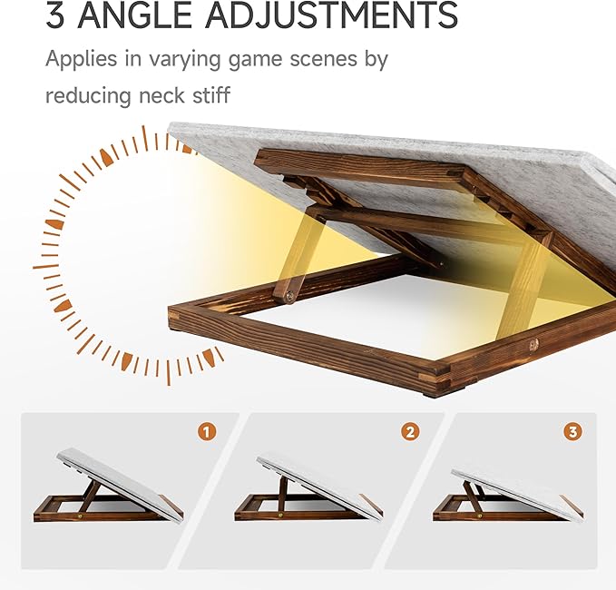 Tektalk Foldable Jigsaw Puzzle Board with 3 Angle Adjustable Bracket/Stand, Lightweight Portable Puzzle Mat Plateau with Wooden Easel, Foldaway Felt Puzzle Table, for Up to 1000 Pieces (Light Gray)