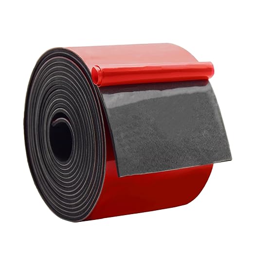 DOBTIM Solid Neoprene Rubber Strips with Adhesive Backing 1/16 (.062)" Thick x 3" Wide x 10' Long, Self Adhesive Rubber Sheets, Rolls & Strips for DIY Gaskets Crafts Pads Seals Warehouse Flooring