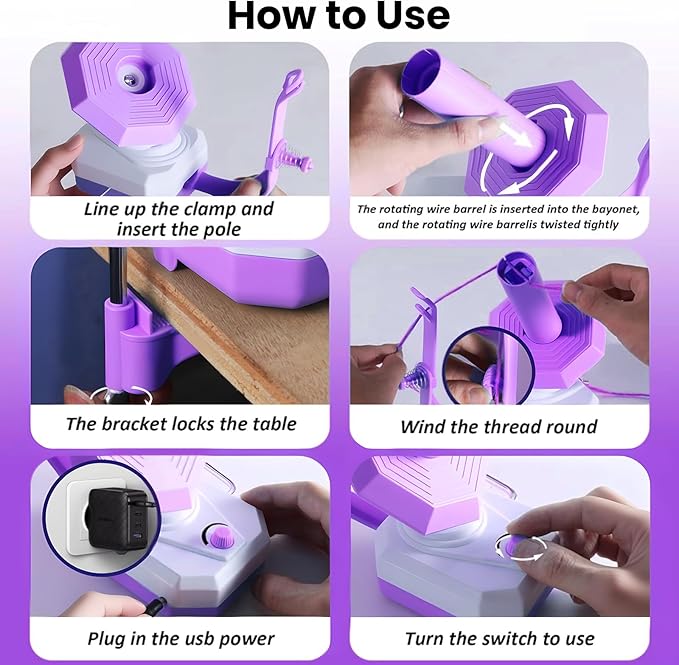 Electric Yarn Winder, Large Capacity 13oz Yarn Ball Winder for Crocheting, Automatic Yarn Cake Roller Spinner with Strong Tension & Stepless Speed, Ideal for Knitting & Crochet Lovers