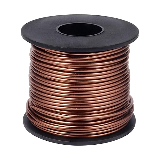 Aluminum Craft Wire, 95 Feet 2.0mm/ 14 Gauge Brown Bendable Soft Metal Aluminum Wire Roll Bulk for DIY Crafts Sculpting Jewelry Making