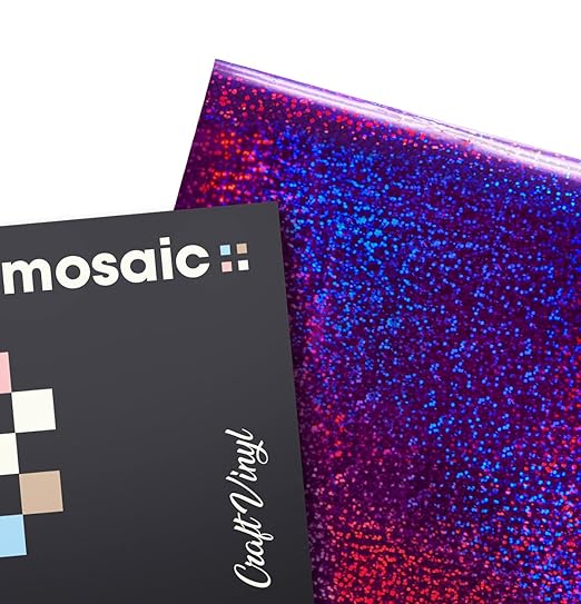 Mosaic+ Crafting Vinyl, by VViViD (Purple Holographic Glitter, 1ft x 5ft)