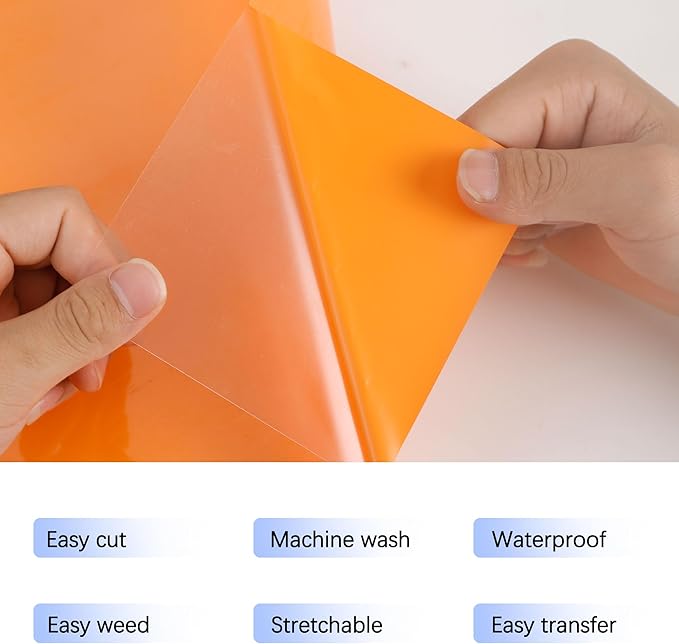 RENLITONG Matte Yellow Orange Iron on Vinyl Roll - 12Inch x 13ft HTV Heat Transfer Vinyl for T-Shirt, HTV Rolls for All Cutter Machine - Easy to Cut & Weed for Heat Transfer Design