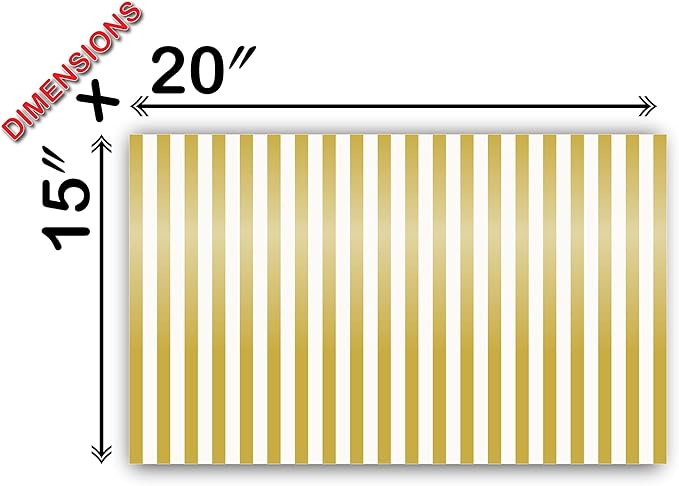 Flexicore Packaging Metallic Gold Pin Stripe Print Gift Wrap Tissue Paper Size: 15 Inch X 20 Inch | Count: 100 Sheets | Color: Gold Pin Stripe