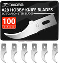 100 Pack Exacto Knife Blades #28, Hobby Knife Blades, Craft Knife Blade Replacement Blade with Storage Box for Craft Scrapbooking Supplies Caving Stencil