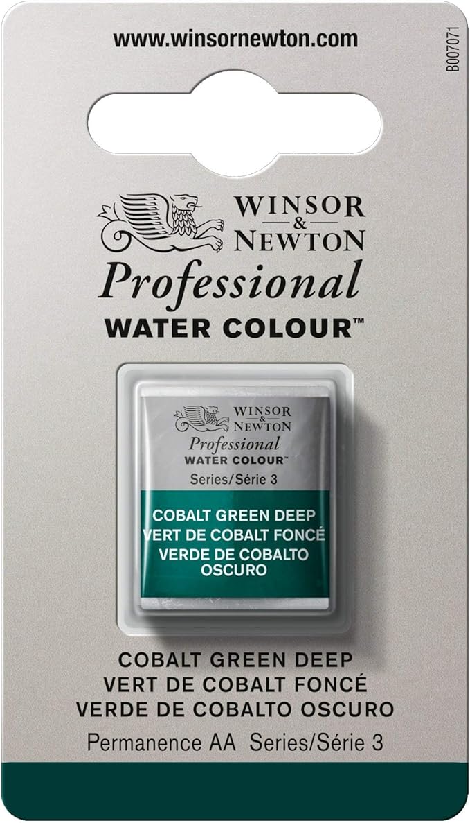 Winsor & Newton Professional Water Colour Paint, Half Pan, Cobalt Green Deep