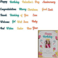 YKW Word Die Cuts for Card Making, Happy Birthday Merry Christmas Anniversary Congratulations Thank You Metal Cutting Dies, for DIY Scrapbooking Photo Albums Crafts Holiday Words Paper Art