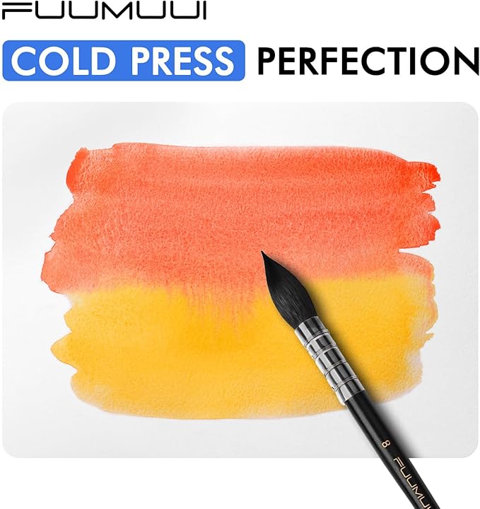 Watercolor Paper Block 7x10 Inch, Fuumuui 100% Cotton Paper Pad, 20 Sheets, Cold Pressed, Acid-Free, 140 lb/300gsm for Painting, Drawing, Art Journaling, Professional Artist Quality