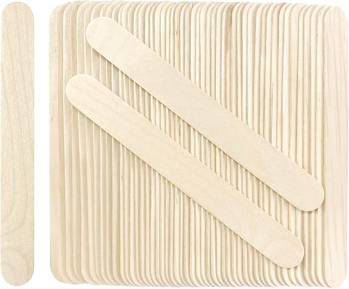 200Pcs Jumbo Wooden Craft Sticks Wooden Popsicle Craft Sticks Stick 6” Long x 3/4”Wide