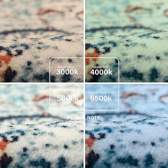 Lahome Bohemian Floral Medallion Area Rug - 3x5 Vintage Teal Distressed Entry Throw Rug Turkish Faux Wool Accent Rug Non-Slip Washable Low-Pile Carpet for Bathroom Entrance Living Bedroom