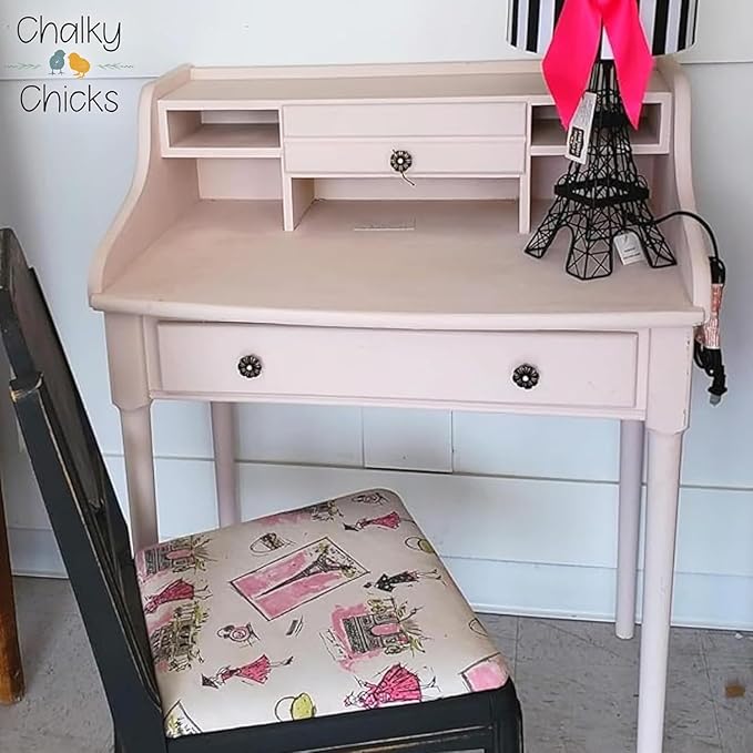 Chalky Chicks All-in-One Chalk Paint for Furniture or Cabinet - 8 Fl Oz - Matte Finish Paris Pink for Metal, Wood Furniture Paint - No Sanding All-in-One for Home Decor & Crafts, USA Made