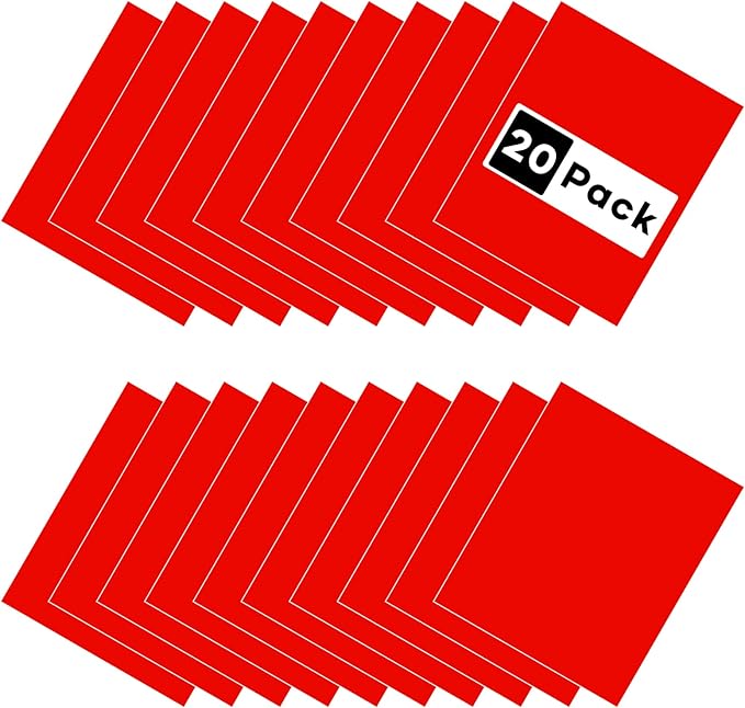 HTVRONT Red Heat Transfer Vinyl Bundle: 20 Pack 12" x 10"in Iron on HTV for T-Shirt, Compatible with Cricut Cutting Machine, Silhouette Cameo or Heat Press Machine