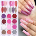 Holographic Sugar Glitter Powder for Nails, 12 Colors Iridescent Sugar Nail Dipping Powder Pigment Ultra Fine Sparkle Nails Gel Polish Glitter Dust Manicure Decoration for Home DIY Salon