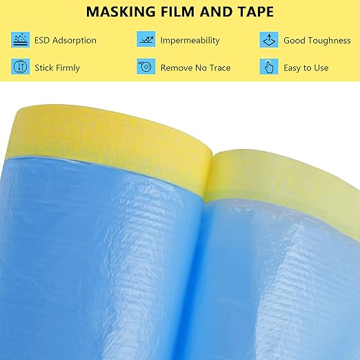 MyLifeUNIT Tape and Drape, 6 Pack Masking Paper with Tape for Automotive Painting