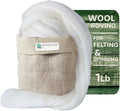 Corriedale 1lb Wool Bulk roving, Best Wool for Spinning, arm Knitting, Felting, Chunky Yarn Blankets and Tapestry. Core Soft un-Dyed. (Ecru, 1 lb)