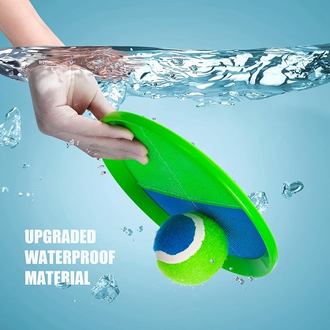 PlayZap Toss and Catch Ball Set Upgraded - Kids Baseball Toys Sturdy PVC for Family Games - Water-Resistant Great for Beach Pool Yard Outdoor - Gift for 3 4 5 6 7 8 9 10 11 12+ Years Old Boys Girls