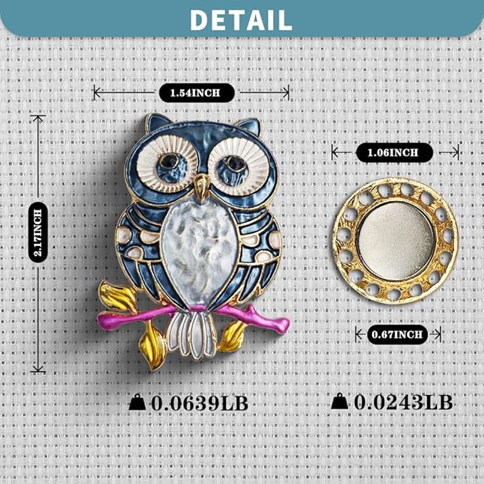 Magnetic Needle Minder Magnet Embroidery Accessories and Supplies Embroidery Needle Holder Cross Stitch Holder Needlework Supplies (Cardinal) (owl)