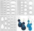 3PCS Metal Stencils Ellipse Teardrop Circle Template for Drafting Round Stencil Jewelry Making Templates Art Oval Tool Metal Geometric Stencil for Office and DIY Bracelets Earrings