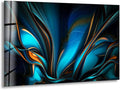 My Photostation.com 20Wx14H'' Orange & Blue Abstract Glass Wall ArtTempered Glass Printing Wall Decor Large Wall Art Wall Hangings