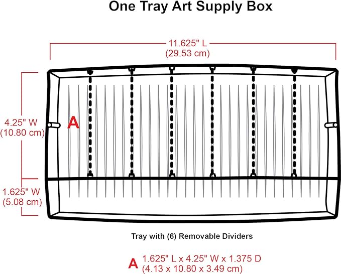 ArtBin 6891AG 1-Tray Art Supply Box, Portable Art & Craft Organizer with Lift-Up Tray, [1] Plastic Storage Case, Gray/Black