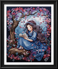 Leczany Cross Stitch Stamped Kit for Adults or Kids - A Little Girl Reading | DIY Embroidery Starter Patterns Craft Kit Needlepoint for Beginner | 11CT, 3 Strands | 13.4x16.5 inches