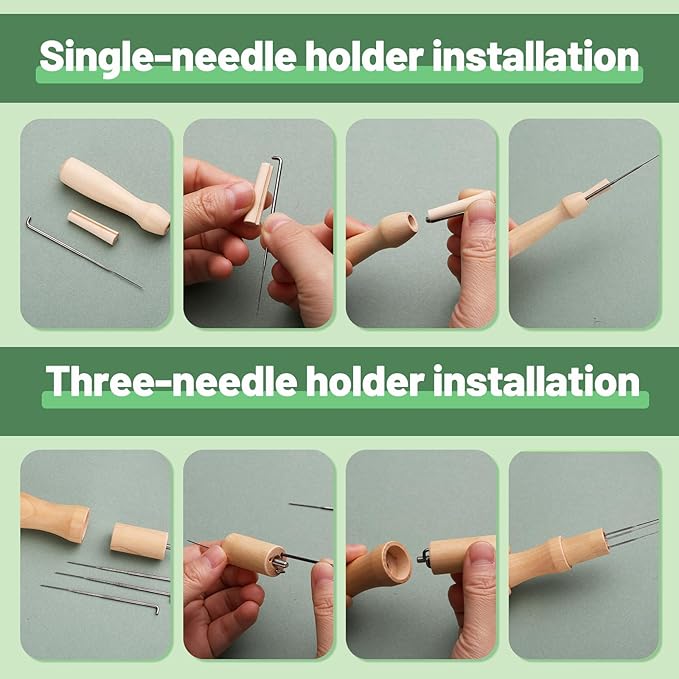 Yizzvb Wool Felting Needles, 4 Sizes Felting Needles with Needle Bottle Felting Tool Holders, Complete Needle Felting Tools Kit Needle Felting Supplies for Beginner Professional