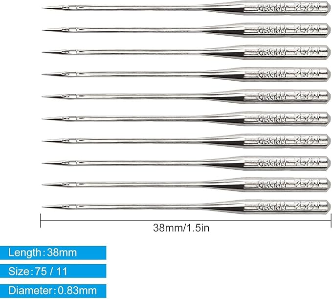 50 PCS Embroidery Sewing Machine Needles for Brother Size 75/11 130/705H HAx1 Sewing Needles for Brother Sewing Machine (5 Pack of 10 Needles)