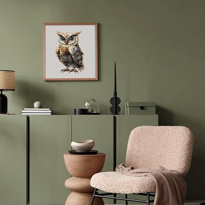 Jigfoxy Wooden Puzzles for Adults, Mechanical Owl Wood Puzzles Adult, Unique Animal Shape Wooden Jigsaw Puzzles for Adults, Birthday Gifts for Puzzle Lovers, Family(M-11.4 * 7.8in-145pcs)