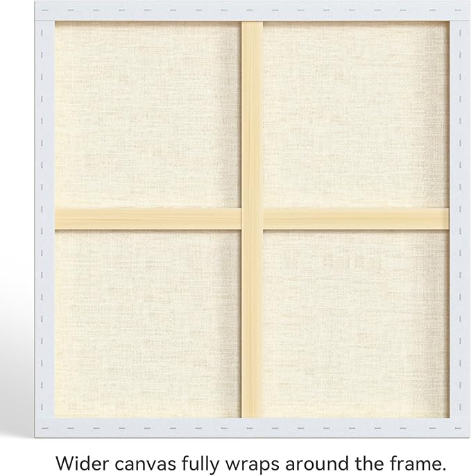 PHOENIX 36x36 Inch 2 Pack Gallery Canvas - 1.5 in Thick Extra Large Square Canvases for Painting - Deep Edge 100% Cotton 11 Oz. Gesso Primed White Blank Professional Canvas Oil & Acrylic Paints