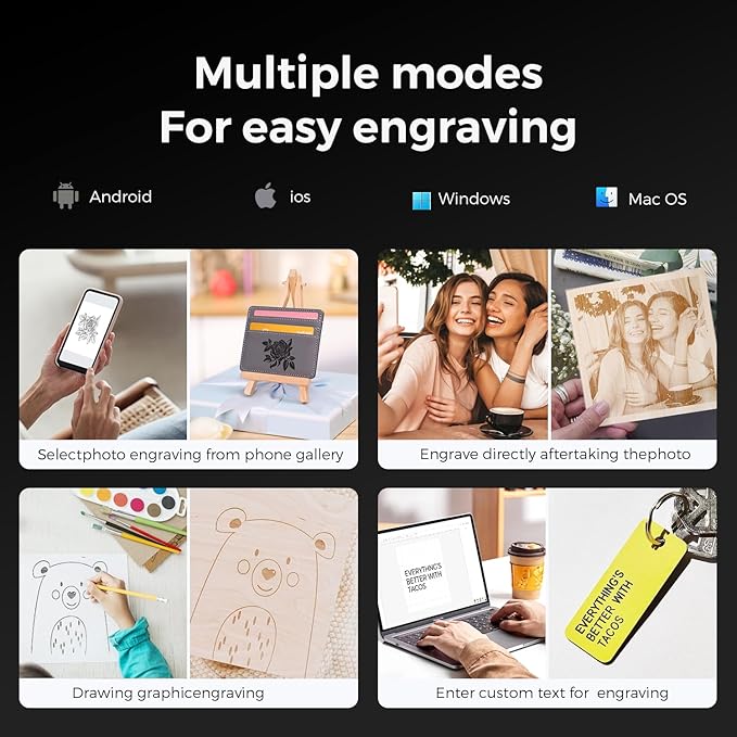LONGER Ray5 mini 2.5W Laser Engraver with 70 Pcs DIY Material Package, 12000mm/min High-Speed Cutter for Wood, Metal, Acrylic, Leather, DIY CNC, 130x140mm Engraving Area, WiFi, Emergency Stop Safety
