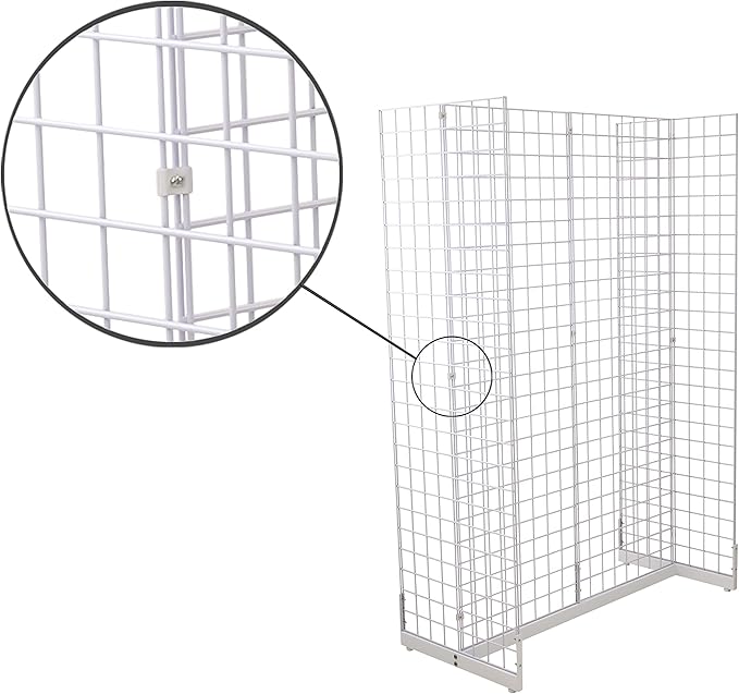 Gridwall Joining Clip Connectors for Grid Panels, Powder-Coated or Chrome Plated Steel (Quantity 20) (20, White)
