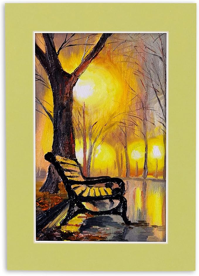 11x14 Mat for 8.5x11 Photo - Precut Pistachio Green Picture Matboard for Frames Measuring 11 x 14 Inches - Bevel Cut Matte to Display Art Measuring 8.5 x 11 Inches - Acid Free Pack of TEN MATS