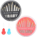 Eketirry 60pcs Premium Hand Sewing Needles，2 Pack 30-Count Assorted Needles for Sewing Repair, 6 Different Sizes Sewing Needles with 2 Threaders (Pink& Black,1)