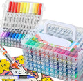 Woomer Acrylic Paint Markers Brush Tip 72 Colors, Water-Based No-Bleed Markers with Automatic Ink Control System, Waterproof Acrylic Paint Pens for Rock, Egg, Wood, Fabric, Glass, DIY Crafts