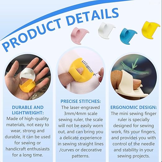 2mm-6mm Seam Guide for Hand Sewing Edge Lockranding Tool 5 PCS Set for Leather/Fabric/Craft Sew, Yellow