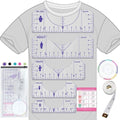 Vowlove Tshirt Ruler Guide for Vinyl Alignment, T Shirt Ruler to Center Designs Alignment Tool for Embroidery Left Chest Logo Placement Tee Shirt Guide Ruler for Heat Press T-Shirt Printing Guide Set