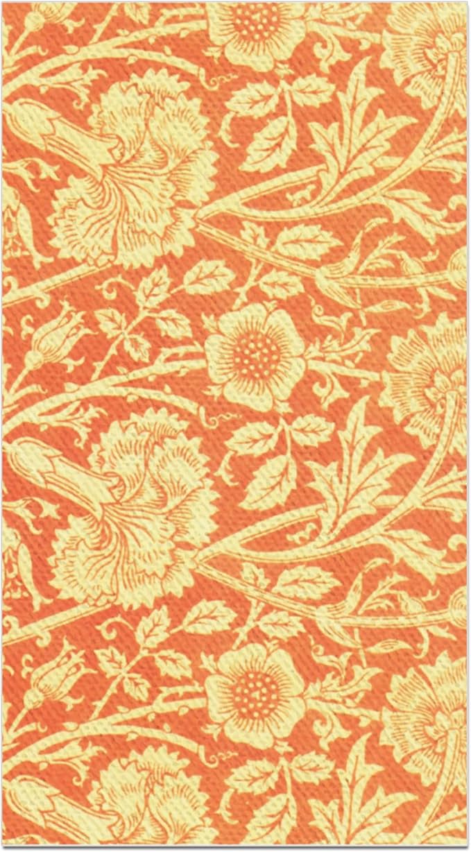 Vintage Floral Paper Napkins, 80PCS Vintage Floral Guest Paper Napkins Disposable, Orange Retro Plants Wildflower Lunch Dinner Hand Napkin for Wedding, Theme Party, Birthday, 4.5x8 Inch