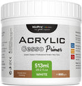 Nicpro White Gesso Primer for Acrylic Painting(28.2 Oz / 513ML), Excellent Coverage, Gesso Surface Prep Medium for Acrylic Paint & Oil Paint, Heavy Gesso Primer for Canvas, Wood, Paper, Plastic